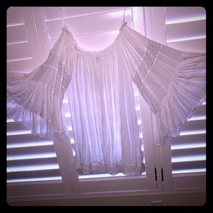 Off the shoulder white top